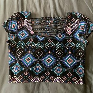 Colorful crop top great for summer.